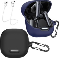 Case Compatible with Soundcore Liberty 4 NC Charging Cover, 2 Keychain, Black Bl