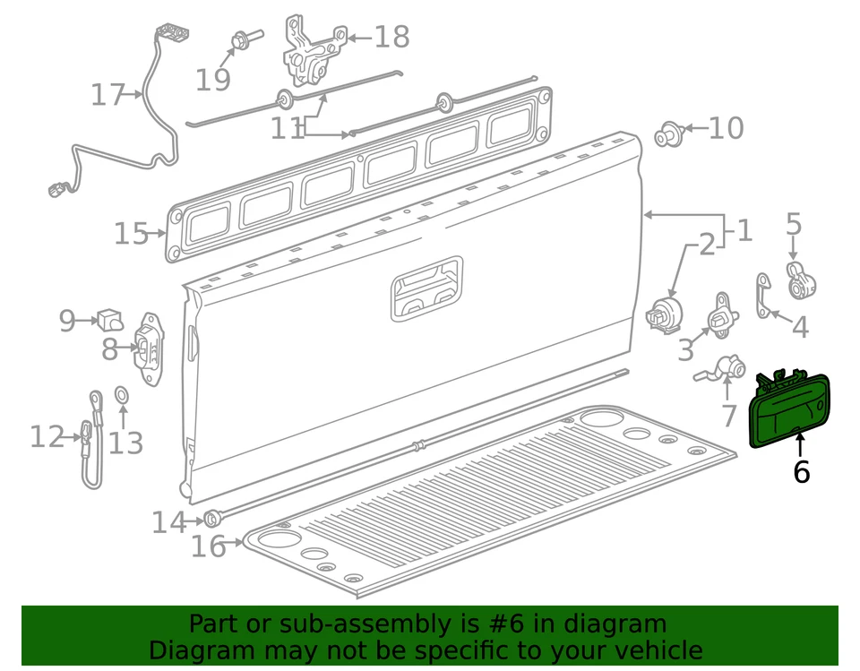 2014-2015 GENUÍNO CABO DE TRAVA DE PORTÃO FINAL GM, PEÇA NOVA DO FABRICANTE, NÚMERO DE PEÇA 23448681 - Imagem 3 de 4