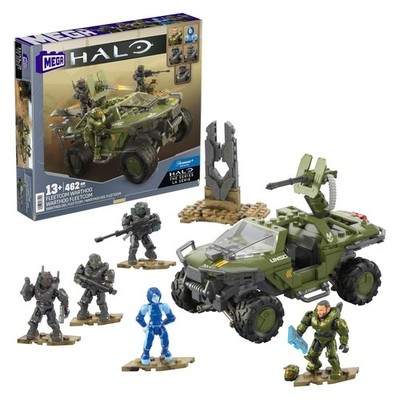 Mattel HNC57 - MEGA - Halo - Flotteneinsatzkommando Warthog Bausatz, 462 Teile