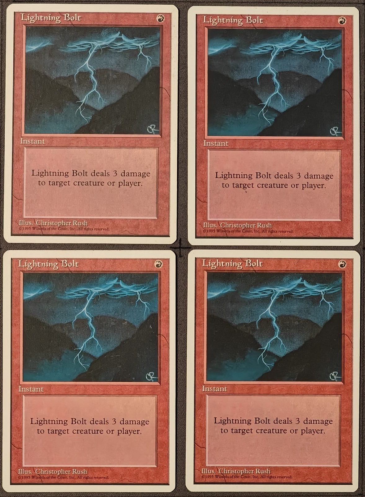 Lightning Bolt MTG Core Set 4th Edition Regular