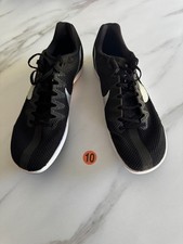 NIKE Zoom Rival Distance Black Metallic Silver Track Spikes Shoes Mens Size 10