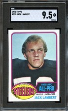 1976 Topps JACK LAMBERT Rookie #220 Football Card SGC 9.5 MINT +