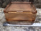 Federal Depression Glass Pink Large 8" x 8" Vintage Refrigerator Dish