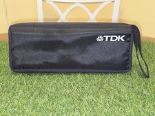 TDK Case Logic 15 Cassette Tape Holder Carrying Vintage Black Zipper Storage