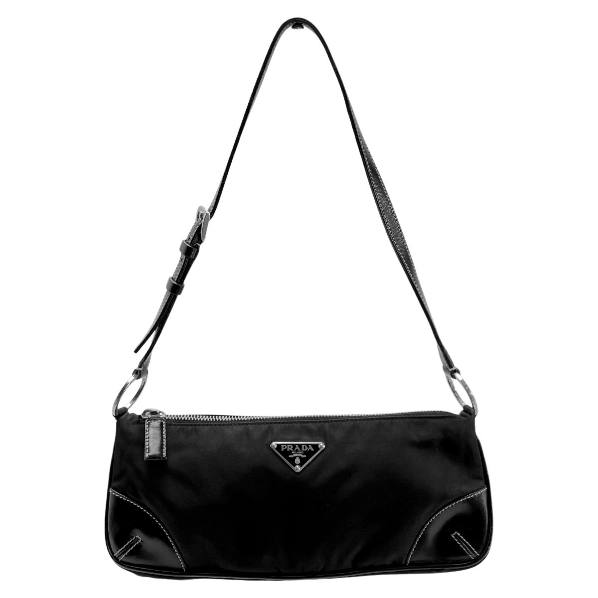 【美品】PRADA プラダ ポーチ 黒 Nylon Triangle Logo PRADA Nylon Triangle Logo Plate Shoulder Bag #376 | eBay