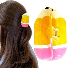 Back to School Hair Clips Yellow Pencil Hair Claw Clip for Women Pencil Hair ...