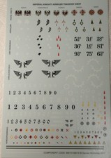 Warhammer 40k Imperial Knights Armiger Transfer Sheet