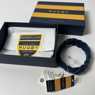 Polo Ralph Lauren Rugby Nantucket Rope Bracelet NAVY BLUE XL 7.5  W Box Tags New