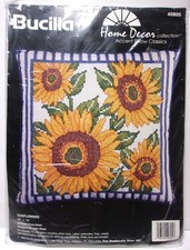 Bucilla Stamped Cross Stitch Kit 40805 "Sunflowers" Accent Pillow 14"x 4"  New 