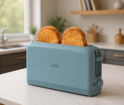 2 Slice Slim Toaster, Fits-anywhere Kitchenware, 6 Setting Shade Control with Re