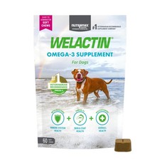 Nutramax Welactin Omega 3 Fish Oil for Dogs, 1 Count Pack of 60 , soft chew