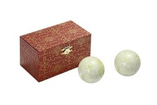Brass Statu 1.4in Marble Hand Balls, Light Green, Hand Exercise, with Bag