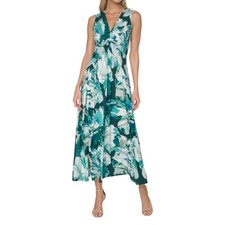 Calvin Klein Women's Petite Sleeveless Chiffon Printed Maxi Dress Size 8P