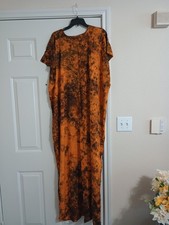 African Dera Kaftan Dress Tie Dye One Size Multi Color