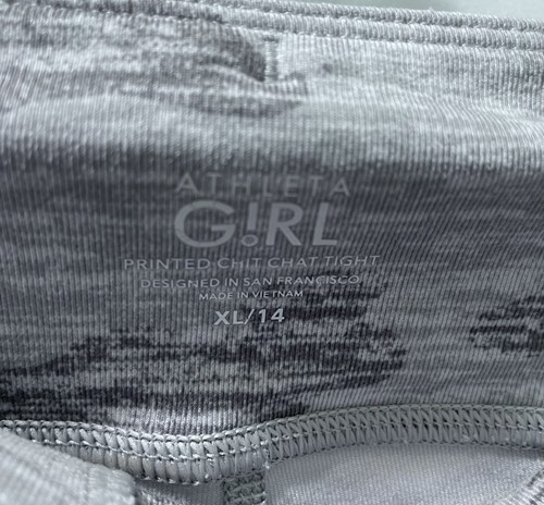 Athleta Girl Leggings Chit Chat Activewear Gray Camouflage Girl's Size XL (14) - Picture 2 of 3