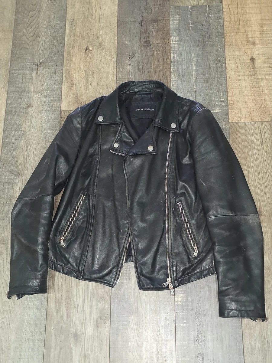 emporio leather jacket products for sale | eBay