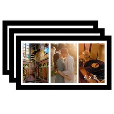 8x16 Collage Picture Frame with Mat Set of 3, Display 3 Pcs 4x6 Photos or 8x1...