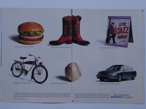 1994 Honda Accord Sedan Hamburger Bike Boots Vintage original 2 Page Print Ad