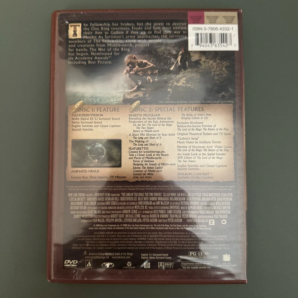 The Lord Of The Rings Motion Picture Trilogy Wide Screen - (DVD 6-Set) - Image 4 of 4
