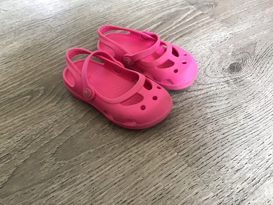 Crocs Kids C 7 Girls Shayna Mary Jane Flat Sandals Candy Pink Shoes C7 Sandal - Image 3 of 4