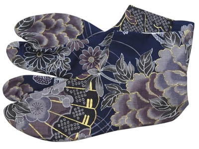 Japanische Tabi Socken Flip Flop Kimono Pfingstrose dunkelblau US6,5 Herren