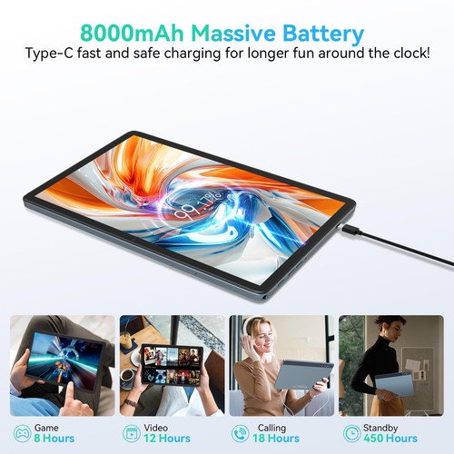 2025 Neuestes Android 14 Tablet, 4G Mobilfunk Tablets mit Dual Sim Slot, 14GB R... - Bild 5 von 8