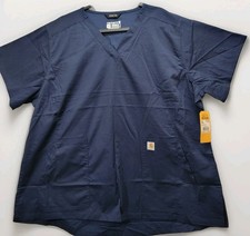 Carhartt Scrub Top Womens 3XL Navy Rugged Flex Modern Fit Ripstop MT2118-W