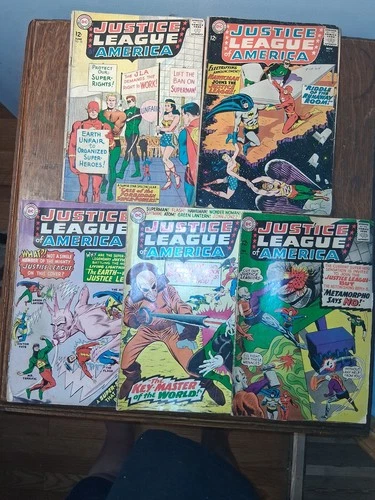 Justice League Of America Lot Of 5 Silver Age. #28, 31, 37, 41, 42. Vintage DC