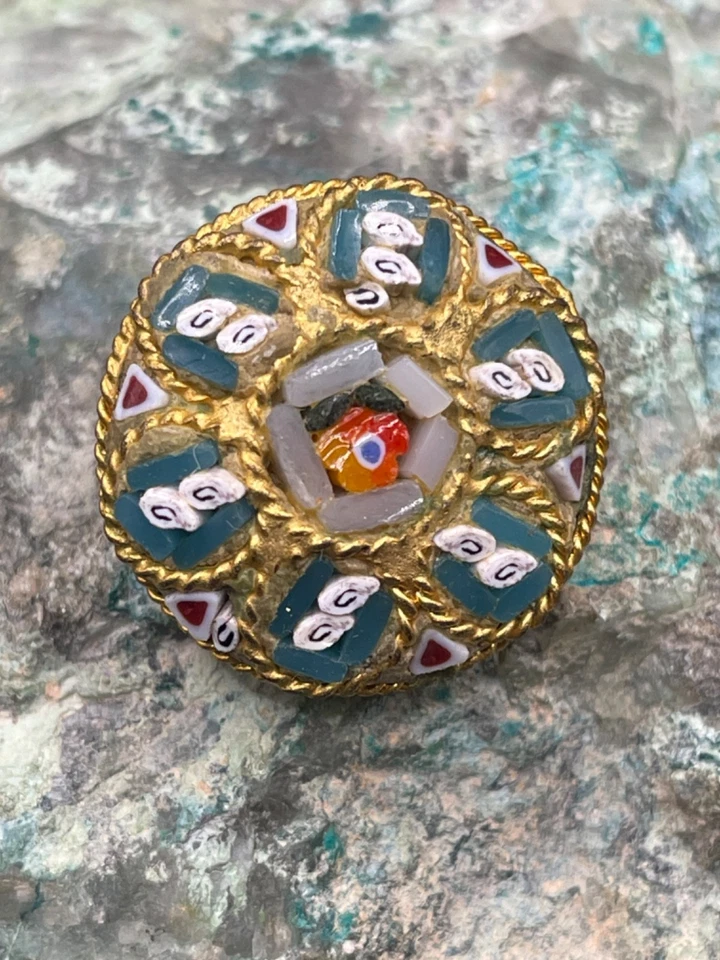 Antike Micro-Mosaik-Ohrringe mit Clip – Italien um 1930–1950 - Bild 4 von 4