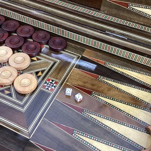 Helena Wood Art Handmade Walnut Wood Backgammon Set 20inch - Picture 7 of 13