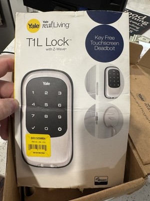 Yale Real Living T1L Z-Wave Key Free Touchscreen Deadbolt Satin Silver/Black