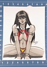 Sexy Vampirella Chaos Evil Ernie Halloween Pin-up original art Scott Dalrymple