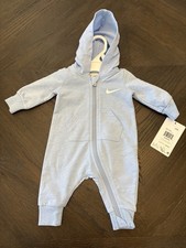 New Nike Baby Boy Blue One Piece Hoodie Outfit Size Newborn
