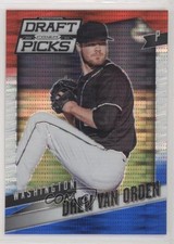 2014 Prizm Perennial Draft Picks Red White & Blue Pulsar Drew Van Orden #56 1s8