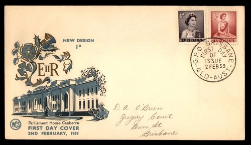 Mayfairstamps Australia FDC 1959 Queen Elizabeth II 1d Parliament House First Da