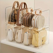 Clear Acrylic Handbag Organizer Rack 2-Pack Purse Storage Display Holder UK