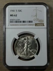 1941 S Walking Liberty Half Dollar NGC MS 62