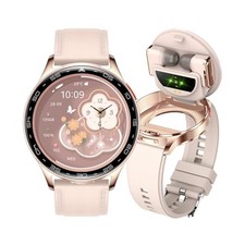 Smart Watch with Earbuds, 2 in 1 Bluetooth Smartwatch, 1.39" HD IPS Screen Pink