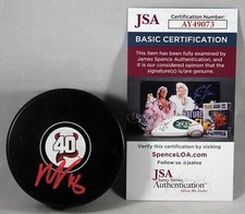 ONDREJ PALAT SIGNED NEW JERSEY DEVILS 40TH ANNIVERSARY PUCK AUTOGRAPHED +JSA COA
