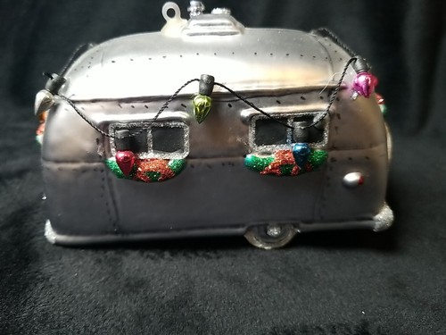 Vintage Large Airstream Trailer Glass Ornament - Picture 3 of 9