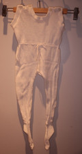 Vintage Romper White Knitted Size Approx 62 Attic Find With Mini Stain