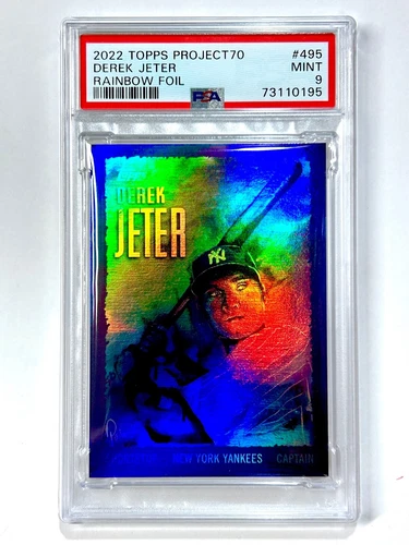 Topps Project 70 DEREK JETER by Brittney Palmer #495 Rainbow Foil 22/70 - PSA-9