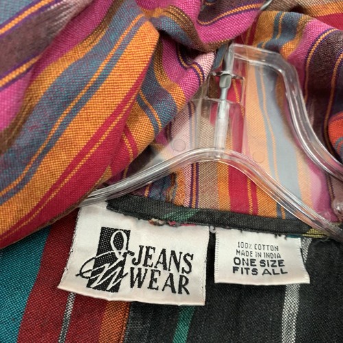 Vintage Jacket Womens O/S Charm Hooded Boxy Oversized Rainbow Cotton Button Art - Picture 3 of 7