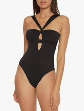 Becca Women Convertible Bandeau One Piece Swimsuit Black Size M/L