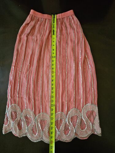 Judith Ann Creations Beaded Silk 2 Piece Women’s Medium Pink Lined Sequin - Picture 12 of 15