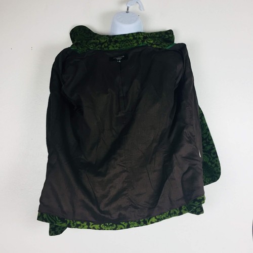 Talbots Cord Blazer Jacke Damen 8P Grün Blumen Jacquard Knopf Taschen - Bild 7 von 8