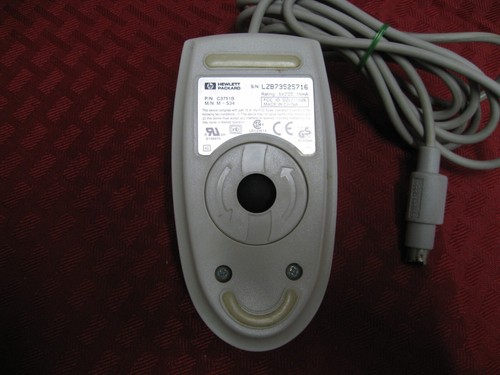 Vintage HP 2-Button Wired PC Mouse 6-Pin mini-DIN PS/2 Connector M-S34 5182-8864 - Picture 4 of 5