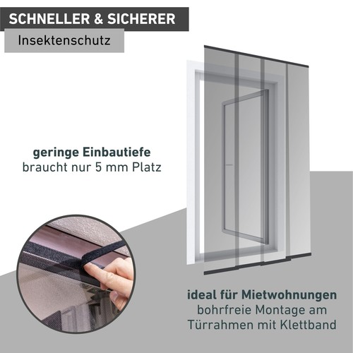 Insektenschutz Lamellenvorhang Türvorhang mit vormontierten Beschwerungsleist... - Bild 6 von 7