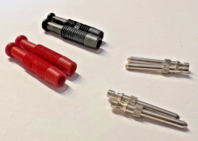 4er Set - Hirschmann Stecker MST3 2mm 2x rot, 2x schwarz, original