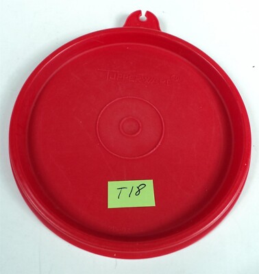 T18 Tupperware Replacement Round Container Lid - Red - 4''